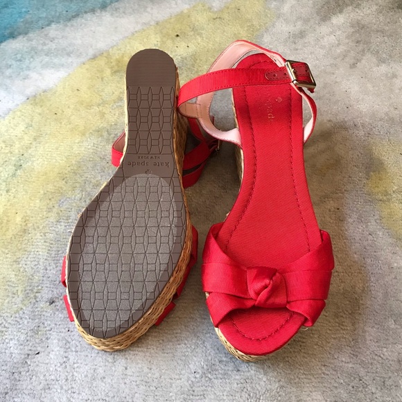 Kate Spade New York ♠️ Tilly Red Wedges - Picture 6 of 8